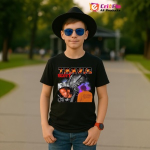 Tricou Travis Scott - Dublu portret artistic, muzica Hip-Hop / Alternative Rap, Dama | Barbat | Copii, Culoare Negru - Img 6