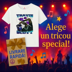 Tricou Travis Scott - Miscare si lumina violet, muzica POP, Dama | Barbat | Copii - Img 9