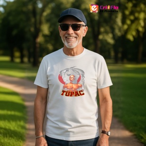 Tricou Tupac Art Red Circle, muzica POP, Dama | Barbat | Copii - Img 5