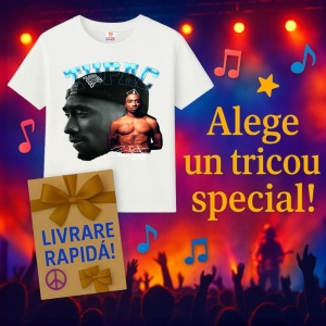 Tricou Tupac classic B&W profile, muzica Pop Rock, Dama | Barbat | Copii - Img 15