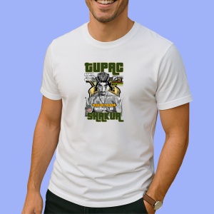 Tricou Tupac GTA Crown, muzica Rap, Dama | Barbat | Copii - Img 2