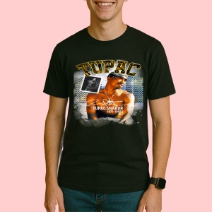 Tricou Tupac Microphone Performance, muzica Nu Metal, Dama | Barbat | Copii, Culoare Negru