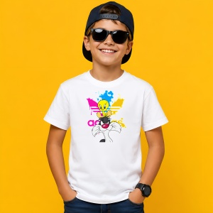 Tricou Tweety And Sylvester Urban Paint Drip Colorful Art, din bumbac 100% Copii | Dama | Barbat - Img 2