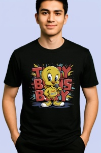 Tricou Tweety boss boy galben cu tricou rosu graffiti Copii | Dama | Barbat Barbat - Img 5