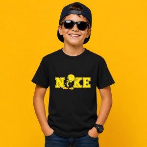 Tricou Tweety Logo Galben Desen Animat Vesel, din bumbac 100%, tricou negru, Copii | Dama | Barbat - Img 3