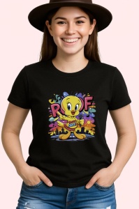 Tricou Tweety rooff freestyle microfon galben si splash de culoare Copii | Dama | Barbat Barbat - Img 7