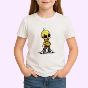 Tricou Tweety stil chill cu gluga si ochelari de soare Copii | Dama | Barbat Barbat - Img 4