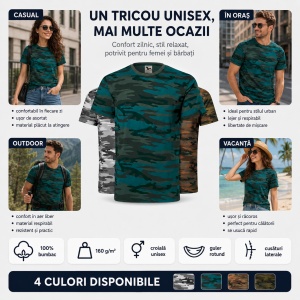 Tricou Unisex Camuflaj din 100% Bumbac, 160 g/m², Mărimi XS–3XL - Img 13