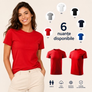 Tricou Unisex Damă/Bărbat Heavy New Free F37 – 100% Bumbac, Label Free, 200 g/m², XS–3XL - Img 10