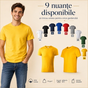 Tricou Unisex Damă/Bărbat PEAK P74 – 100% Bumbac, Guler Rotund, 175 g/m², XS–4XL - Img 10