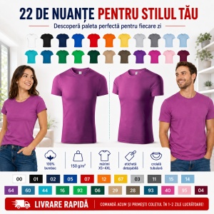 Tricou Unisex Damă și Bărbat model simplu tip Tommy - Img 6