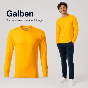 Tricou Unisex Damă și Bărbat Rimeck, Mânecă Lungă cu Manșete, 100% Bumbac, 160 g/m², S–3XL - Img 19