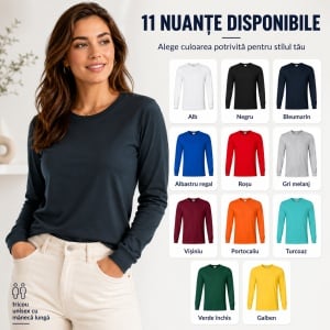 Tricou Unisex Damă și Bărbat Rimeck Resist LS R05, Mânecă Lungă, 100% Bumbac, 160 g/m², S–3XL - Img 10
