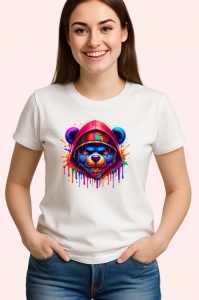 Tricou Urs cu hanorac colorat si atitudine urbana Copii | Dama | Barbat