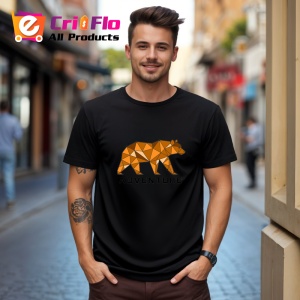 Tricou Urs Maro Adventure Geometric, Copii | Dama | Barbat, culoare negru - Img 4