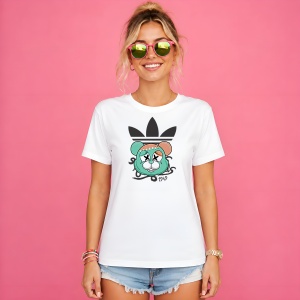 Tricou Ursulet Turcoaz Stil Underground Graffiti Urban Art 1949, din bumbac 100% Copii | Dama | Barbat - Img 3