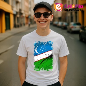 Tricou Uzbekistan Steag Splash Art, Copii | Dama | Barbat - Img 6