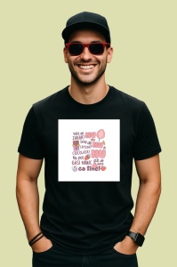 Tricou vata de zahar nu pot gasi nimic atat de dulce ca tine mesaj dragut, Copii | Dama | Barbat , tricou negru - Img 2