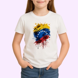 Tricou Venezuela Steag Splash Art, Copii | Dama | Barbat - Img 2