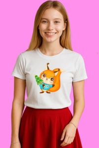 Tricou Veverita Cu Bradut, din bumbac 100%, tricou alb, Copii | Dama | Barbat - Img 3