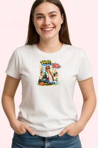 Tricou Viata Incepe La 50 Ani Barbat Activ V2, din bumbac 100% , tricou alb pentru Dama | Barbat