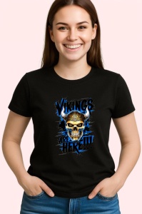 Tricou Vikings Are Here Craniu, Copii | Dama | Barbat, culoare negru - Img 3
