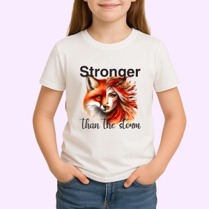 Tricou Vulpe si femeie puternica mesaj motivational stronger than the storm Copii | Dama | Barbat Barbat