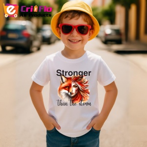 Tricou Vulpe si femeie puternica mesaj motivational stronger than the storm Copii | Dama | Barbat Barbat - Img 13