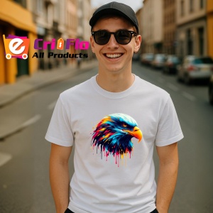 Tricou Vultur in stil pop art cu fundal albastru Copii | Dama | Barbat - Img 5