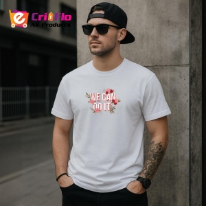 Tricou We Can Do It Design Floral Feminin V1, din bumbac 100% , tricou alb pentru Copii | Dama | Barbat - Img 9
