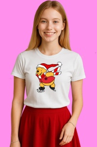 Tricou Winnie Cu Baston Dulce Si Pulover Rosu, din bumbac 100% Copii | Dama | Barbat - Img 3