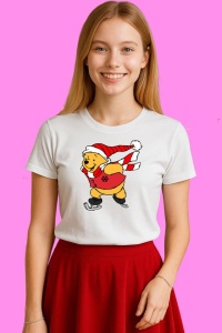 Tricou Winnie Imbracat De Iarna, din bumbac 100%, tricou alb, Copii | Dama | Barbat - Img 3