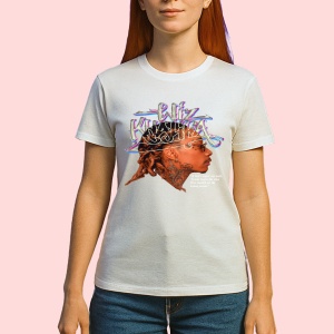 Tricou Wiz Khalifa Profil lateral cu par impletit si ochelari, muzica Hip-Hop / Trap, Dama | Barbat | Copii - Img 2