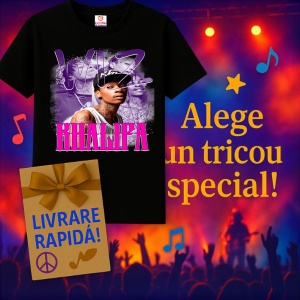 Tricou wiz khalifa violet, muzica Hip-Hop / Trap, Dama | Barbat | Copii, Culoare Negru - Img 7