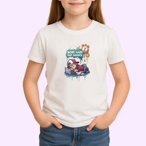 Tricou Work Hard Nap Harder Motivat Somnoros, Copii | Dama | Barbat - Img 3