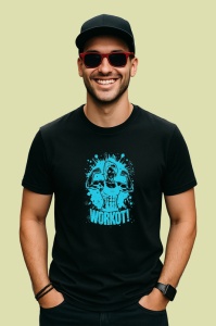 Tricou Workout Fata Muschi Albastra, Copii | Dama | Barbat, culoare negru - Img 2