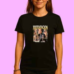 Tricou xxxtentacion colaj memorial, muzica Alternative / Electropop / Rap Rock, Dama | Barbat | Copii, Culoare Negru - Img 3