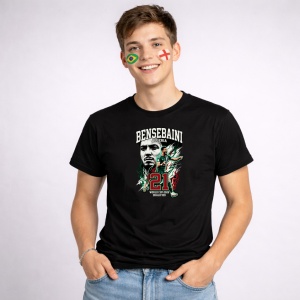 Tricou Yassine Benzia Algeria World Cup Fifa 2026, din bumbac 100%, tricou negru, Copii | Dama | Barbat - Img 3
