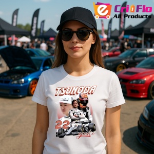 Tricou Yuki Tsunoda Colaj Costum Alb Si Masina Alfatouri Formula 1, Copii | Dama | Barbat - Img 8