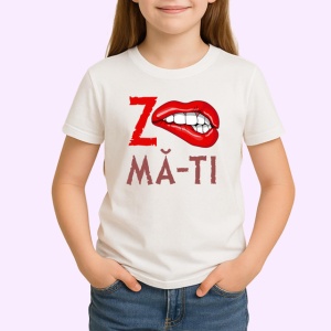 Tricou Z Ma-Ti Buze Rosii Muscate Mesaj Amuzant Ironic, din bumbac 100% , tricou alb pentru Copii | Dama | Barbat - Img 2
