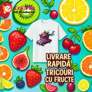 Tricou Zmeura amuzanta de vara in masina, Fructe, Copii | Dama - Img 12