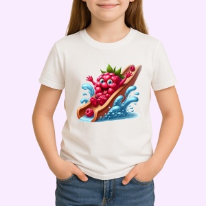 Tricou Zmeura amuzanta de vara in topogan, Fructe, Copii | Dama