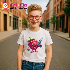 Tricou Zmeura amuzanta de vara pistol cu apa, Fructe, Copii | Dama - Img 5