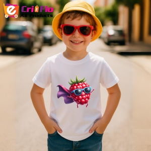 Tricou Zmeura amuzanta de vara supererou, Fructe, Copii | Dama - Img 3
