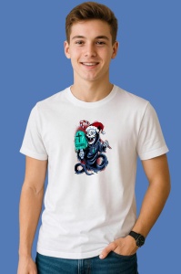 Tricou Zombie Santa, din bumbac 100% Copii | Dama | Barbat - Img 2
