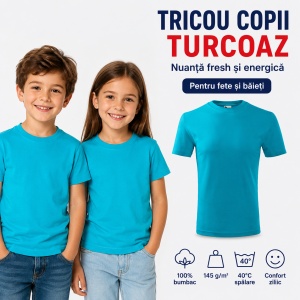 Tricouri copii simple din bumbac 100% – fete și băieți, 20 culori - Img 21