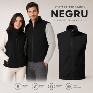 Vestă Polar Fleece tip Jachetă Călduroasă Unisex cu Buzunar în Față – Malfini Exit 525 - Img 15