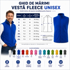 Vesta Polar Fleece Unisex Bărbat cu Fermoar Malfini Next 518 – 280 g/m² - Img 4