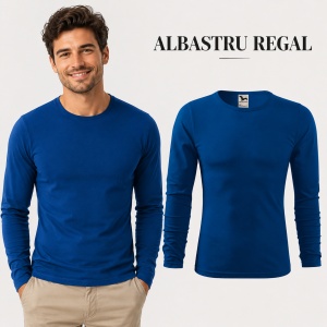 Bluză Bărbați Malfini FIT-T LS 119, 100% Bumbac, Mâneci Lungi, Slim Fit, 160 g/m², Guler Rotund - Img 14
