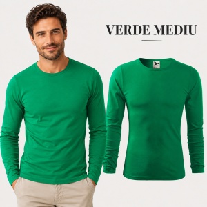 Bluză Bărbați Malfini FIT-T LS 119, 100% Bumbac, Mâneci Lungi, Slim Fit, 160 g/m², Guler Rotund - Img 24